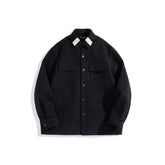 Men's Contrast Color Collar Textured Jacket